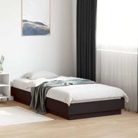 Bedframe bewerkt hout zwart 90x190 cm - thumbnail