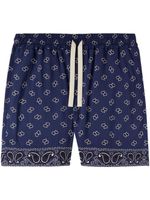 Palm Angels paisley-print cotton shorts - Bleu - thumbnail