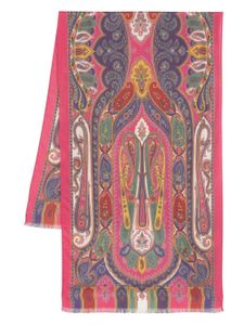 ETRO paisley-print cashmere-silk blend scarf - Rose