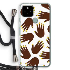 Hands dark: Pixel 5 Transparant Hoesje met koord