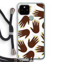 Hands dark: Pixel 5 Transparant Hoesje met koord