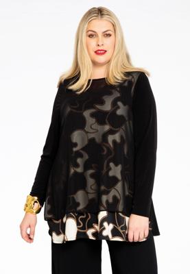 Yoek Tuniek flare COLLIER | Zwart | Maat 42/44