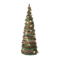 Kerstverlichting figuren Led kegel kerstboom rotan lamp 60 cm met 40 lampjes - thumbnail