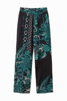 Vlotte broek met mandala-print - BLUE - M
