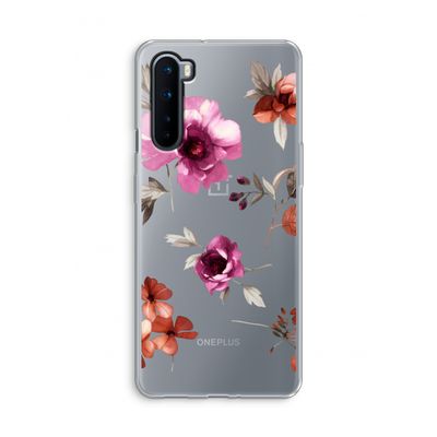 Geschilderde bloemen: OnePlus Nord Transparant Hoesje