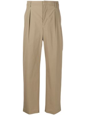 Valentino Garavani pantalon droit à détails de plis - Tons neutres