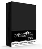 Homecare Jersey Topper Hoeslaken Zwart-160 x 200/220 cm