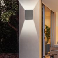 Outsunny wandlamp voor buiten, instelbare verlichtingshoek, 9W, 200-240V, 3000K, aluminium, zwart, 11 x 13 x 16 cm