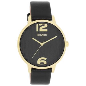 OOZOO C11239 Horloge Timepieces staal-leder goudkleurig-zwart 38 mm