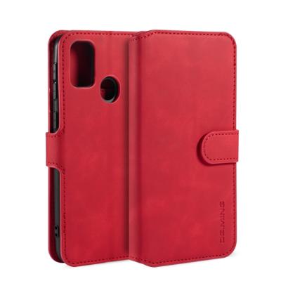 Voor Galaxy M30s DG. MING retro olie kant horizontale flip case met houder & kaartsleuven & portemonnee (rood)