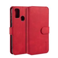 Voor Galaxy M30s DG. MING retro olie kant horizontale flip case met houder & kaartsleuven & portemonnee (rood)