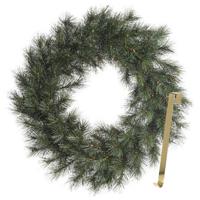 Kerstkrans 60 cm - groen - met gouden hanger/ophanghaak - kerstversiering - Kerstkransen - thumbnail