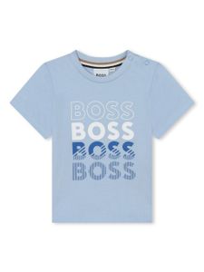 BOSS Kidswear logo-print cotton T-shirt - Bleu