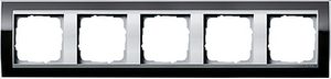 Gira Event Clear Zwart / Aluminum 5-voudig