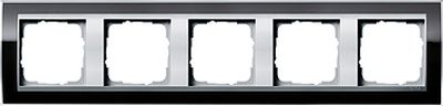 Gira Event Clear Zwart / Aluminum 5-voudig