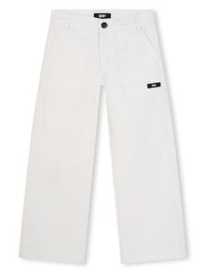 Dkny Kids pantalon droit à logo appliqué - Blanc