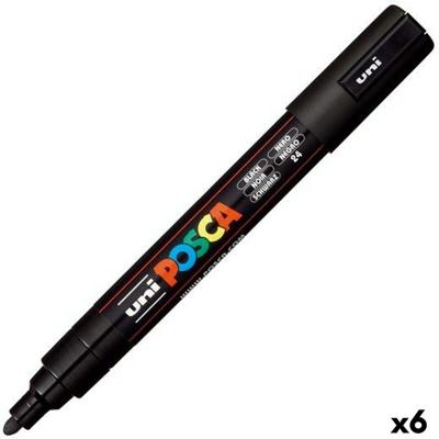 Markeerstiften POSCA PC-5M Kogelpunt Zwart (6 Stuks)