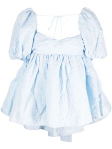 Cecilie Bahnsen blouse volantée à fleurs - Bleu