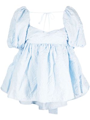 Cecilie Bahnsen blouse volantée à fleurs - Bleu