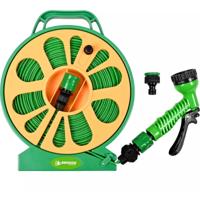 Benson Compacte Tuinslangset - 15 m - weerbestendig - knikvrij - Incl. sproeikop met 7 standen