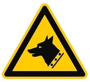 waakhond waarschuwingspictogram  - 150 mm breed - Sticker