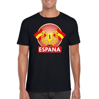 Zwart Spanje supporter kampioen shirt heren