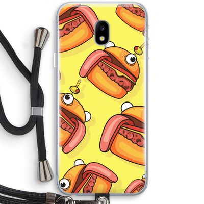 Hamburger: Samsung Galaxy J3 (2017) Transparant Hoesje met koord