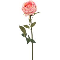 Kunstbloem roos Joelle - lichtroze - 65 cm - decoratie bloemen - thumbnail
