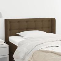 Hoofdbord met randen 103x16x78/88 cm stof donkerbruin