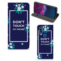 Motorola One Action Design Case Flowers Blue DTMP - thumbnail