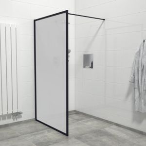 Saniclass Bellini Inloopdouche - 120x200cm - veiligheidsglas - mat glas - mat zwarte lijst rondom - anti kalk Mirrors-120B/NFF/F