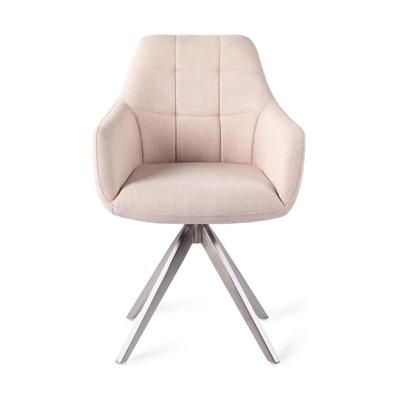 Jesper Home Noto eetkamerstoel Petal Pink turn steel