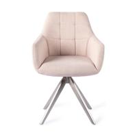 Jesper Home Noto eetkamerstoel Petal Pink turn steel
