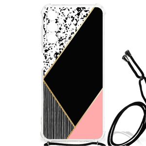 Samsung Galaxy A13 5G | A04s Shockproof Case Zwart Roze Vormen