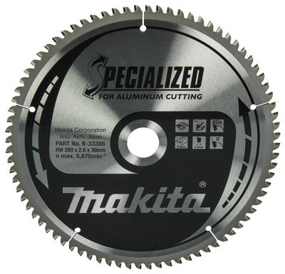 Makita Accessoires Tafelzaagblad Aluminium 260X30X2,8 80T 0G - B-33386