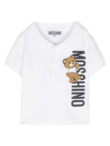 Moschino Kids polo à logo imprimé - Blanc