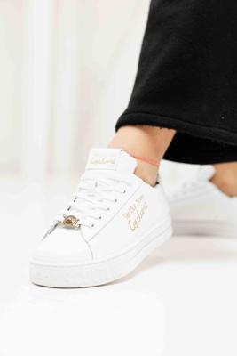 Versace Jeans Couture Fondo Court Sneakers Dames Wit - Maat 38 - Kleur: GoudWit | Soccerfanshop