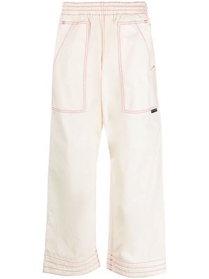 Palm Angels pantalon droit à taille élastiquée - Blanc