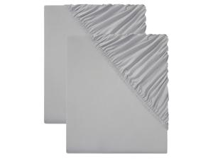 LIVARNO home 2 jersey hoeslakens 140-160 x 200 cm (Lichtgrijs)