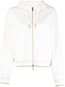 Lorena Antoniazzi hoodie stretch à fermeture zippée - Blanc