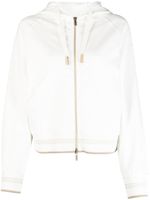 Lorena Antoniazzi hoodie stretch à fermeture zippée - Blanc