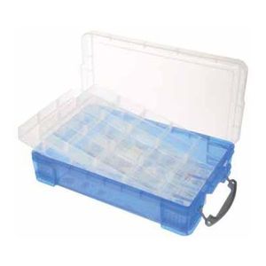 Really Useful Box opbergdoos 4 liter met 2 dividers, transparant blauw