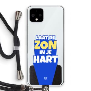 Laat de zon in je hart: Pixel 4 Transparant Hoesje met koord