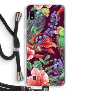 Papegaaien: Samsung Galaxy A10 Transparant Hoesje met koord
