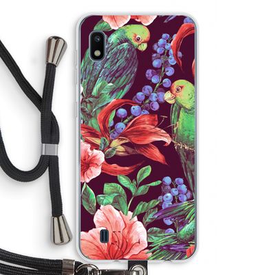 Papegaaien: Samsung Galaxy A10 Transparant Hoesje met koord