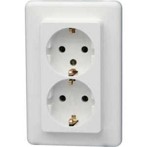 Kopp 912613066 Wandcontactdoos met randaarde Inzetstuk Europa Arctisch-wit, Mat 1 stuk(s)