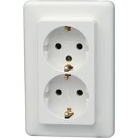 Kopp 912613066 Wandcontactdoos met randaarde Inzetstuk Europa Arctisch-wit, Mat 1 stuk(s)