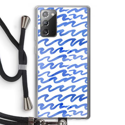 Blauwe golven: Samsung Galaxy Note 20 / Note 20 5G Transparant Hoesje met koord