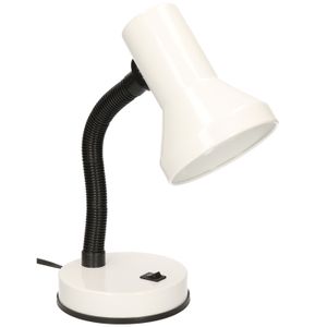 Witte bureaulamp/tafellamp 13 x 10 x 30 cm