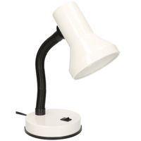 Witte bureaulamp/tafellamp 13 x 10 x 30 cm - thumbnail